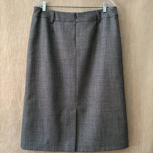 Vtg Harvé Benard Pure Wool Midi Skirt | Charcoal Gray Tweed | Size 12 - Picture 8 of 9